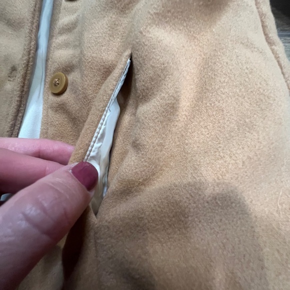 Baby B'Gosh Baby Girl's Camel Ruffle Dress Coat Fully Lined Holiday Coat Sz 12M - Picture 5 of 13